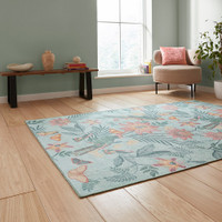 Catherine Lansfield Amaya Tropical Birds Washable Green Rug
