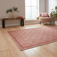 Catherine Lansfield Deco Peacock Washable Terracotta Rug