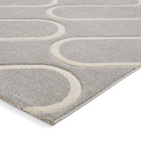 Catherine Lansfield Linear Curve Modern Geometric Grey Rug