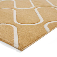 Catherine Lansfield Linear Curve Modern Geometric Ochre Rug