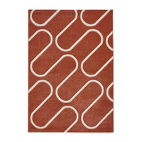 Catherine Lansfield Linear Curve Modern Geometric Terracotta Rug
