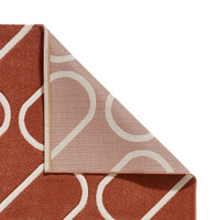 Catherine Lansfield Linear Curve Modern Geometric Terracotta Rug