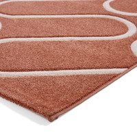 Catherine Lansfield Linear Curve Modern Geometric Terracotta Rug