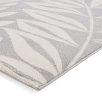 Catherine Lansfield Sorral Leaves Botanica Grey Rug
