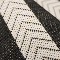 County Stripe Black Rug Runner closeup detail
