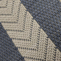 County Stripe Navy Rug closeup detail