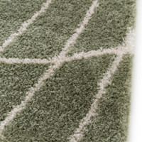 Halo Squiggle Sage Green Rug closeup edge