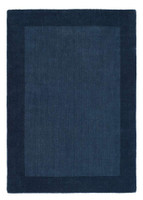 Origins Borders Navy Plain Wool Rug Runner