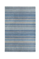 Origins Fine Stripes Blue Beige Striped Wool Rug Runner