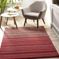 Origins Fine Stripes Red Striped Wool Rug Runner