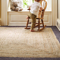 Origins Jute Border Grey Natural Rug Runner