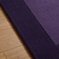 Colours Purple Wool Rug Plain Border Runner