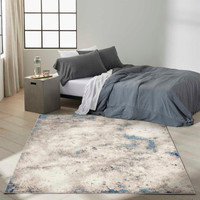 Calvin Klein Infinity 05 Ivory Grey Blue Rug Runner