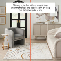 Glitz GLZ01 Ivory Multicolour Luxury Glossy Rug Runner
