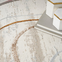 Glitz GLZ01 Ivory Multicolour Luxury Glossy Rug Runner