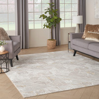 Glitz GLZ04 Ivory Multicolour Luxury Glossy Rug Runner