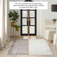 Desire DSR02 Charcoal Grey Luxury Silky Rug Runner