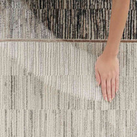 Desire DSR02 Grey Black Luxury Silky Rug Runner