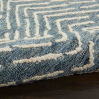 Colorado CLR02 Indigo Ivory Wool Rug Runner