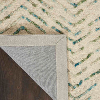 Colorado CLR02 Ivory Green Wool Rug Runner