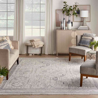 Lynx LNX01 Ivory Grey Blue Thin Classic Rug Runner