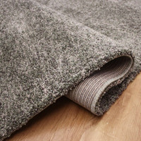 Plain Green Grey Thick Shaggy Rug Mehari 4747 Runner