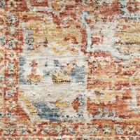 Sahar Traditional Silk Look Rug Ivory Multicolour Runner