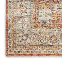 Sahar Traditional Silk Look Rug Ivory Multicolour Runner