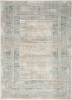 Glitz GLZ07 Silky Two Tone Thin Rug Ivory Multicolour Runner