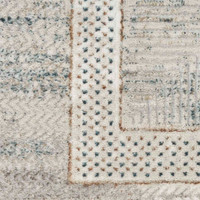 Glitz GLZ07 Silky Two Tone Thin Rug Ivory Multicolour Runner