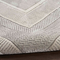 Glitz GLZ07 Silky Two Tone Thin Rug in Silver Runner