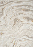 Glitz GLZ22 Grey Gold Metallic Marble Rug Runner