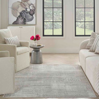 Glitz GLZ09 Silver Grey Abstract Patchwork Rug Runner