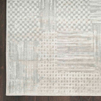 Glitz GLZ09 Silver Grey Abstract Patchwork Rug Runner