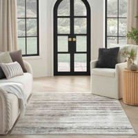 Glitz GLZ10 Cream Grey Metallic Rug Runner