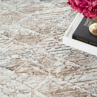Glitz GLZ11 Grey Multi Metallic Statement Rug Runner