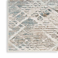 Glitz GLZ11 Grey Multi Metallic Statement Rug Runner