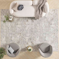 Glitz GLZ20 Grey Multi Metallic Marble Rug Runner