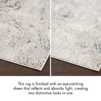 Glitz GLZ20 Grey Multi Metallic Marble Rug Runner