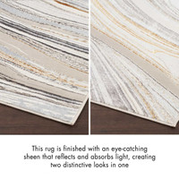 Glitz GLZ21 Grey Gold Metallic Marble Rug Runner