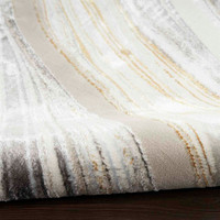 Glitz GLZ21 Grey Gold Metallic Marble Rug Runner