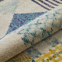 Carnaval Green Multi Hardwearing Rug CAR101 Runner