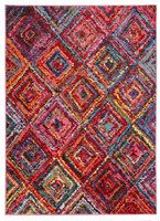 Carnaval Purple Multi Hardwearing Rug CAR105 Runner