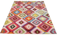 Carnaval Pink Multi Hardwearing Rug CAR106 Runner