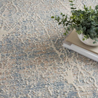 Exhale Abstract Modern Rug EXL02 Beige Blue Runner