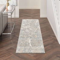 Exhale Abstract Modern Rug EXL02 Beige Blue Runner