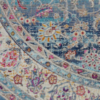 Blue Multi Vintage Kashan Rug VKA01 Runner