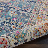 Blue Multi Vintage Kashan Rug VKA01 Runner