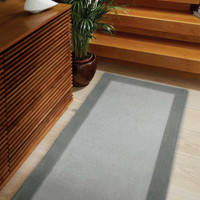 Origins Borders Grey Wool Rug Runner