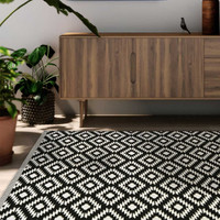 County Genesis Black Indoor Outside Rug Runner